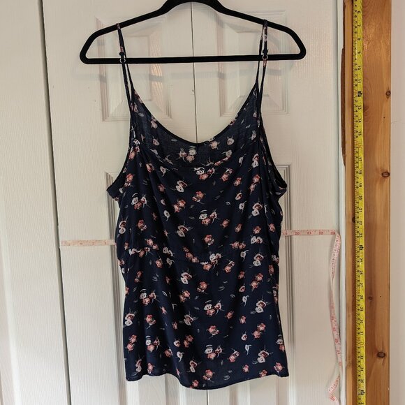 Blue, floral tank top XL - Picture 1 of 9
